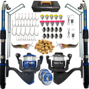 Kit De Pesca Duplo Vara + Molinete e Acessorios (Completo)