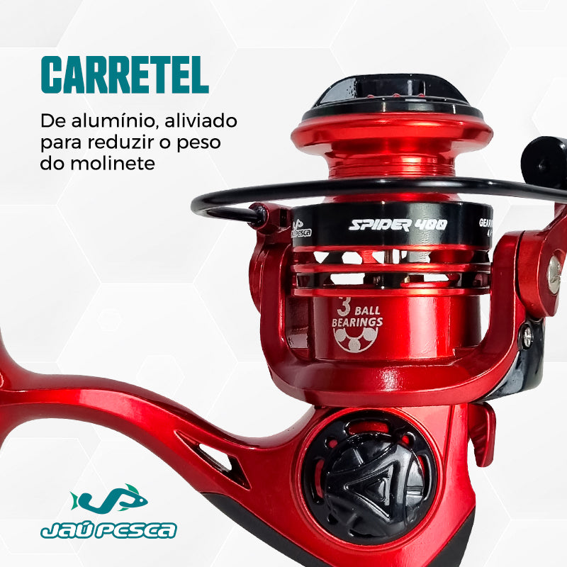 Molinete Micro JP SPIDER 400 3 Rolamentos