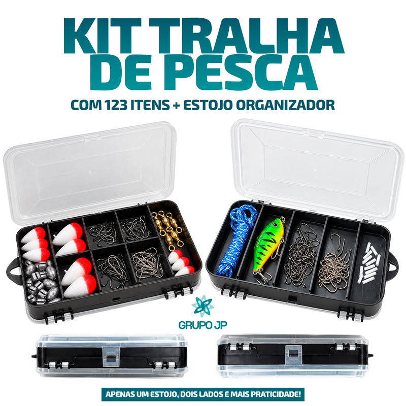 Kit de Pesca Completo com 123 Itens + Estojo Organizador