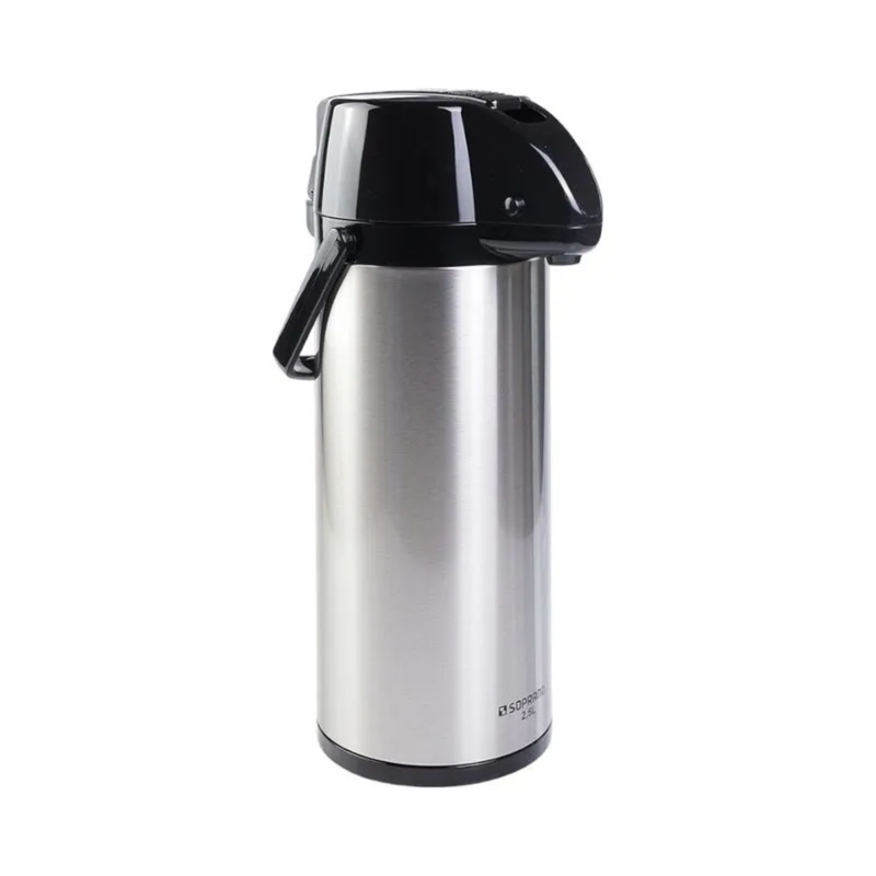 GARRAFA TERMICA EXCLUSIVA 2,5L INOX/PRETO