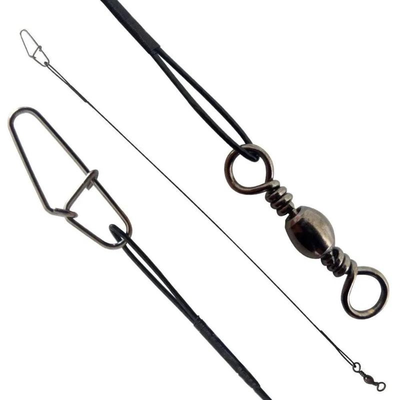 Cartela Chicote Leader Black 5un — Marine Sports
