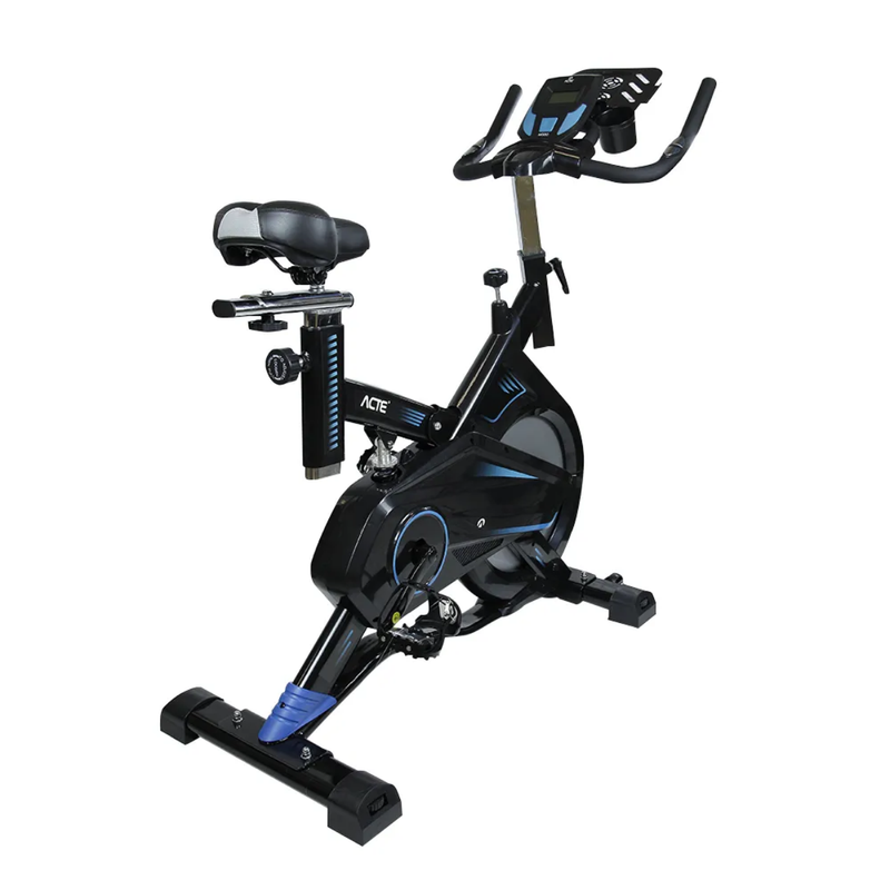 Bicicleta Spinning E17, Preto e Azul - Acte