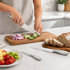 Kit 13pçs Panelas Pratic Cook Crema  + Jogo De Faca Inox - Mimo Style