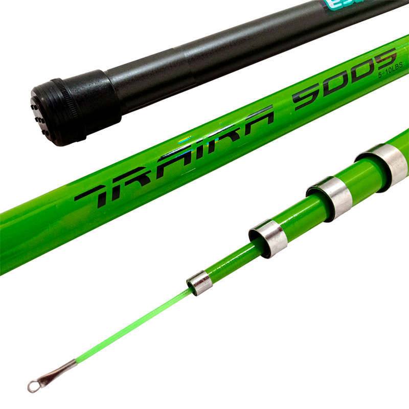 Kit De Pesca 02 Vara Telescópica Gomo Longo JP Traira 5,00m Verde Jaú Pesca e Ace