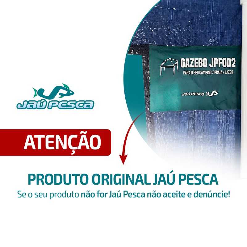 Tenda Gazebo Jaú Pesca Sanfonado Dobrável Para Uso Externo 3x3x2,55 Com Bolsa, 4 Cordas e 4 Estacas