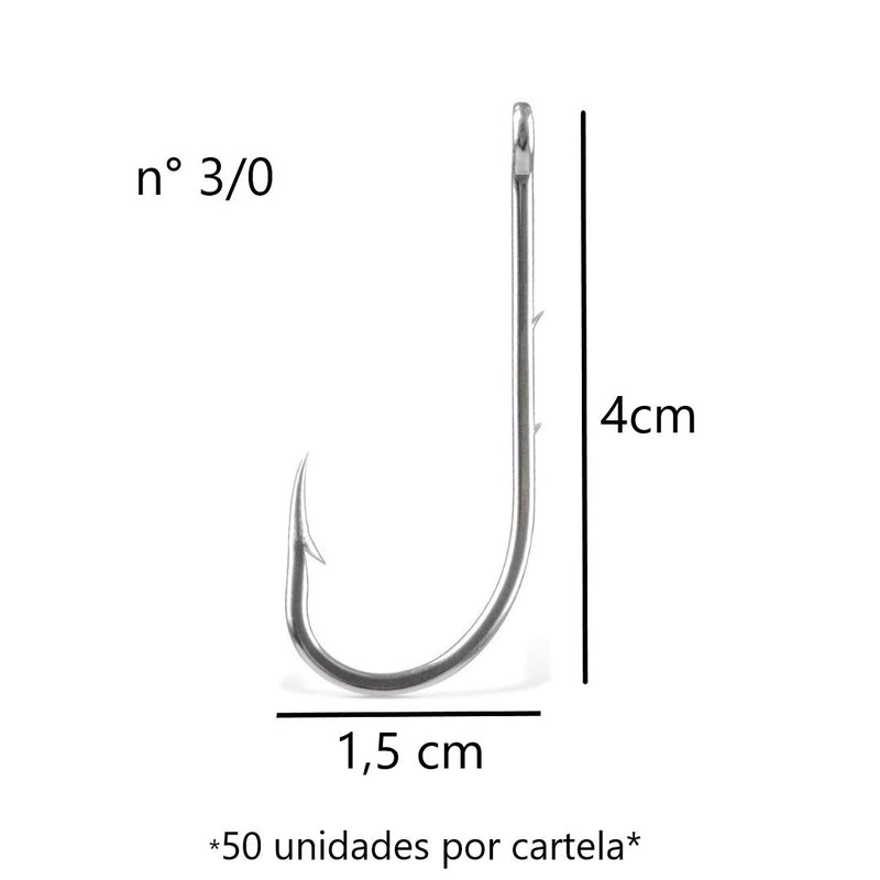 JP Cartela Anzol 4330 Aço Niquel Jaú Pesca
