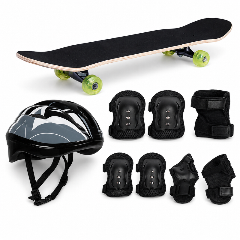 Kit Skate Liga da Justiça Estampa Sortida + Proteção Completa Preto M - Bel Sports
