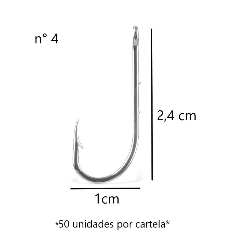 JP Cartela Anzol 4330 Aço Niquel Jaú Pesca