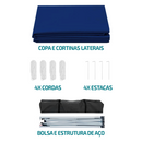 Tenda Gazebo Jaú Pesca Sanfonado Dobrável Para Uso Externo 3x3x2,55 Com Bolsa, 4 Cordas e 4 Estacas