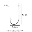 JP Cartela Anzol 4330 Aço Niquel Jaú Pesca