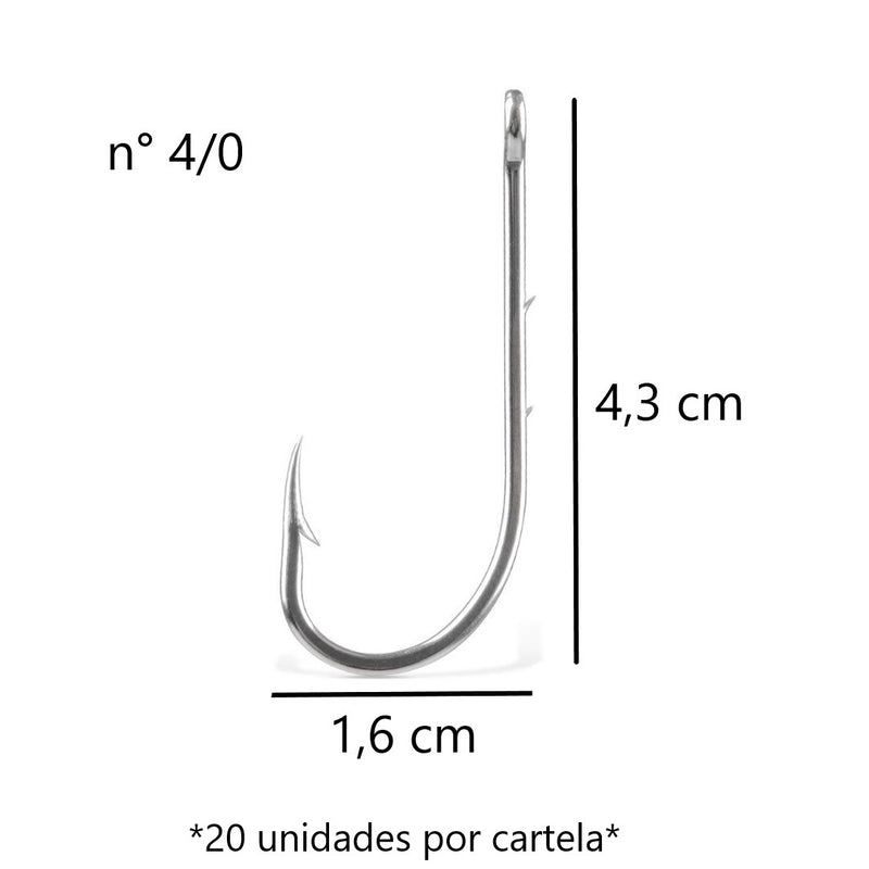 JP Cartela Anzol 4330 Aço Niquel Jaú Pesca