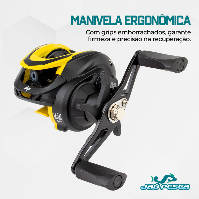 Kit Vara New Diamond 1,50m + Carretilha S22 Yellow Direita e Linha mono