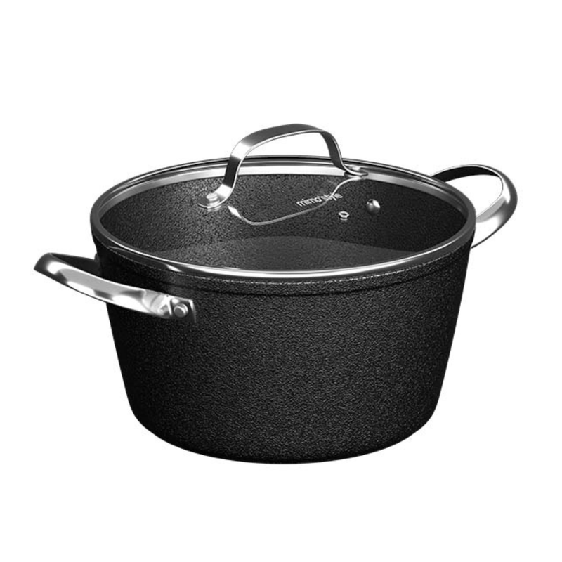 Caçarola Inox com Tampa de Vidro Black Rock 24 cm 4,1 L – Mimo Style