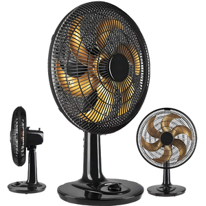 KIT 02 VENTILADORES OSC DE MESA 40CM TURBO PRETO/BRONZE 127V VENTIMAIS 126W