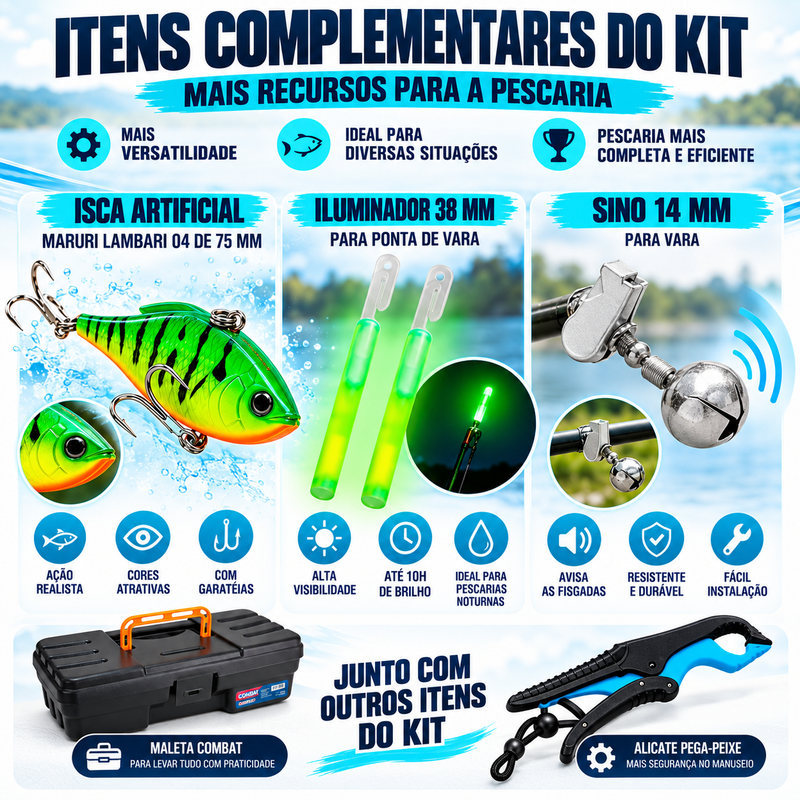 Kit Pesca Completo com Alicate e Isca Artificial