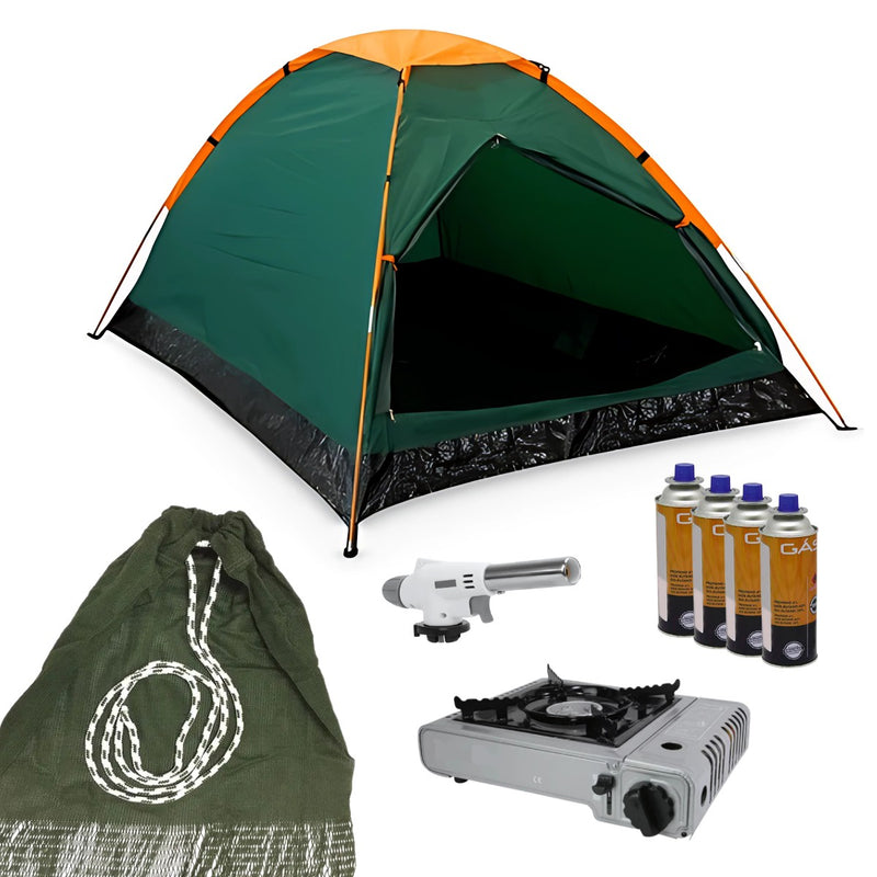 Kit Camping Barraca + Rede De Descanso+ Fogareiro e Campgás