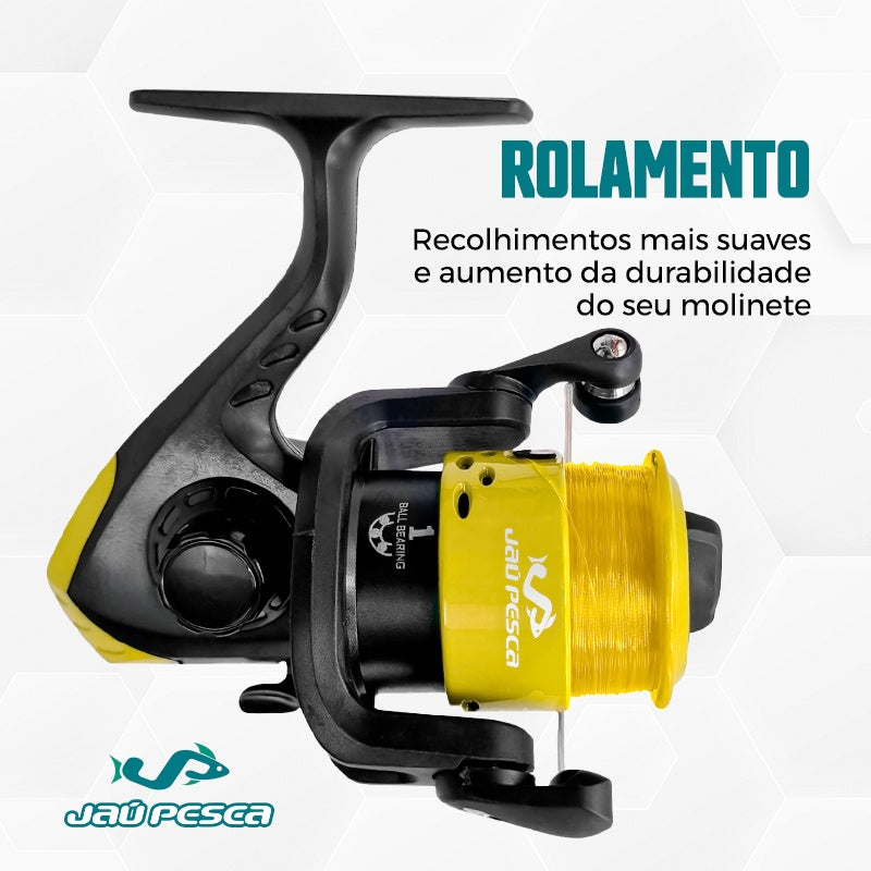 Kit De Pesca S200 Vara Molinete e Acessórios Meli Pesca Jau