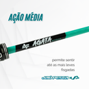 Kit de pesca Carretilha AGATA Acqua 1,50m + Carretilha M21 PRO Acqua Esquerda e Linha Mono