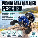 Carretilha Caster EVO 400  3+1 Rolamentos 8kg Drag - Marine