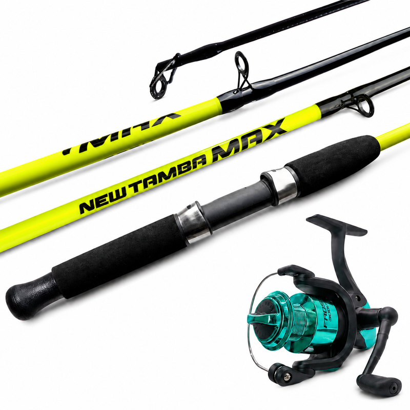 Kit Vara New Tamba Max 30-60lbs 2,70 + Molinete Frost 6000 - Jaú Pesca - Verde Neon