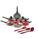 Kit Cozinha 17pçs Conjunto de Panelas Style Cook Marsala + Utensílios EcoKitchen + Luva  Silicone