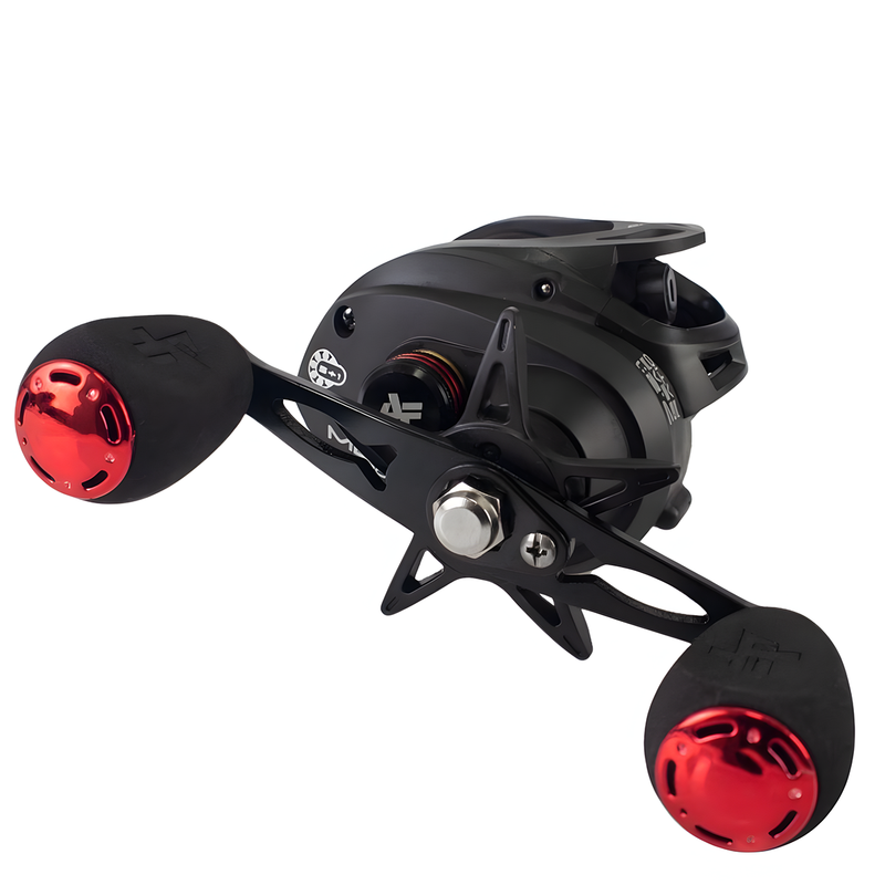 Capa + Carretilha Albatroz M21 Pro Black Red 6 Rolamentos - Direita