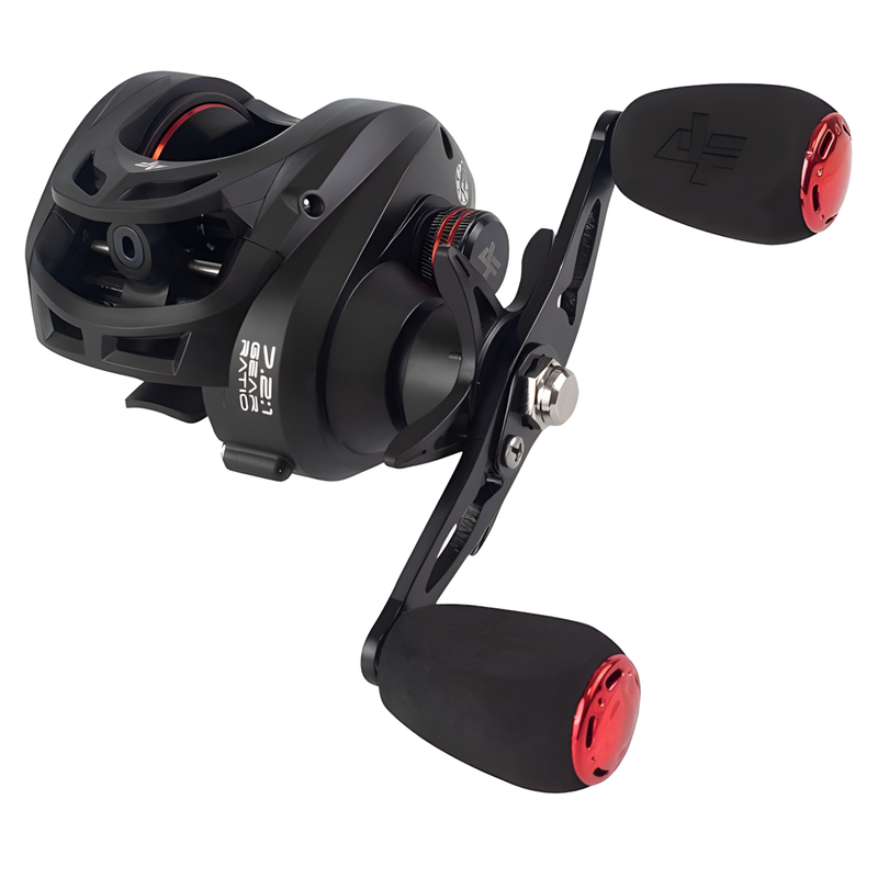 Capa + Carretilha Albatroz M21 Pro Black Red 6 Rolamentos - Direita
