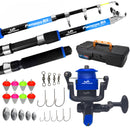 Kit de Pesca - Vara 20lbs + Molinete e Linha Jau Pesca + Acessórios + Maleta - Completo