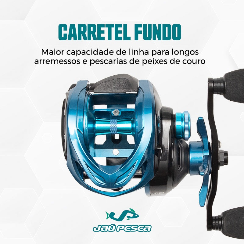 Kit Vara Carretilha JP TAMBAQUI PRO 2,40 mts 60 lbs + Arcadium BG e Linha