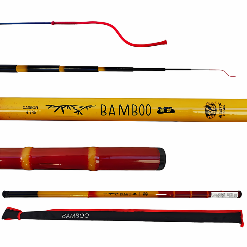 Kit 03 Vara Telescópica Bamboo 4,50m e Acessorios Albatroz Fishing