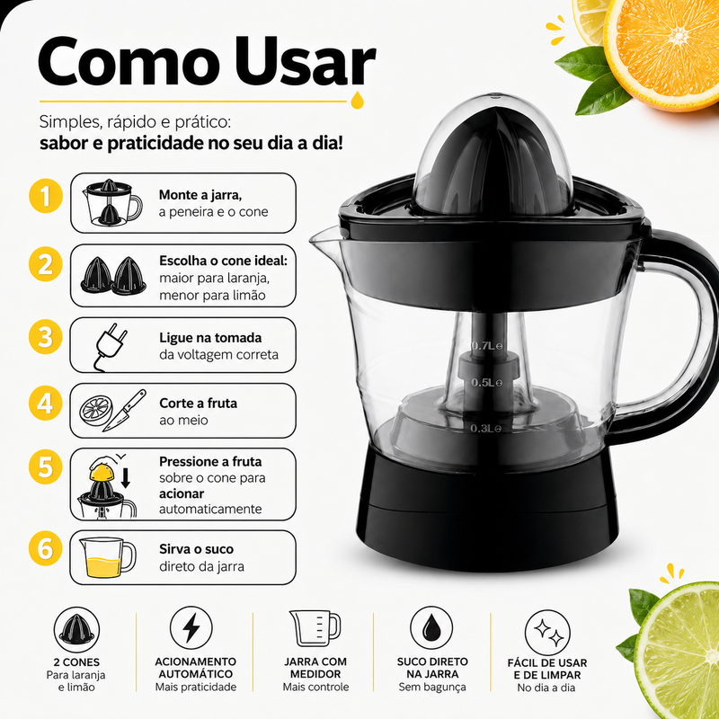 Espremedor de Frutas 700ml - Agratto