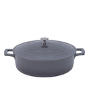 Caçarola Baixa Cinza C/ Tampa De Vidro 30cm /2L