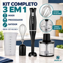 Mixer 3 em 1 200W com Copo e Processador – Agratto