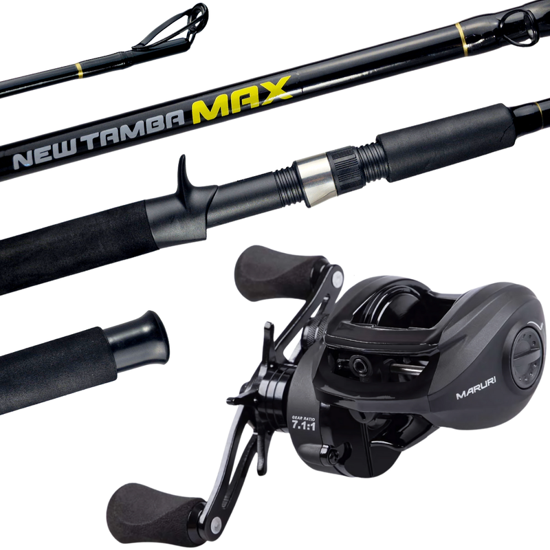 Kit Vara New Tamba Max 30-60lbs + Carretilha BlackTamba BT11 10+1 Rolamentos 8kg Drag - Maruri
