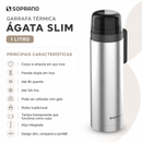 Garrafa Térmica Ágata Slim 1L Inox - Soprano