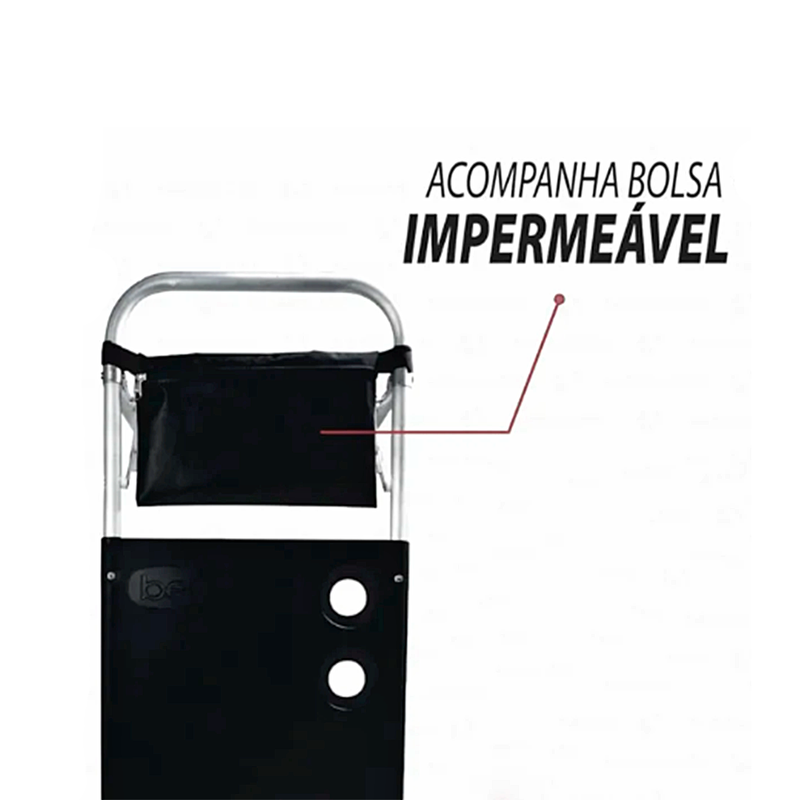 CARRINHO MESA PARA PRAIA ALUMINIO PRETO C/ BOLSA - BEL