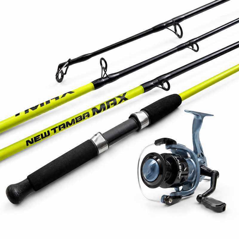 Kit Vara New Tamba Max 30-60lbs 2,40 + Molinete Austin 5000 - Jaú Pesca - Verde Neon