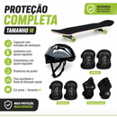 Kit Skate Liga da Justiça Estampa Sortida + Proteção Completa Preto M - Bel Sports