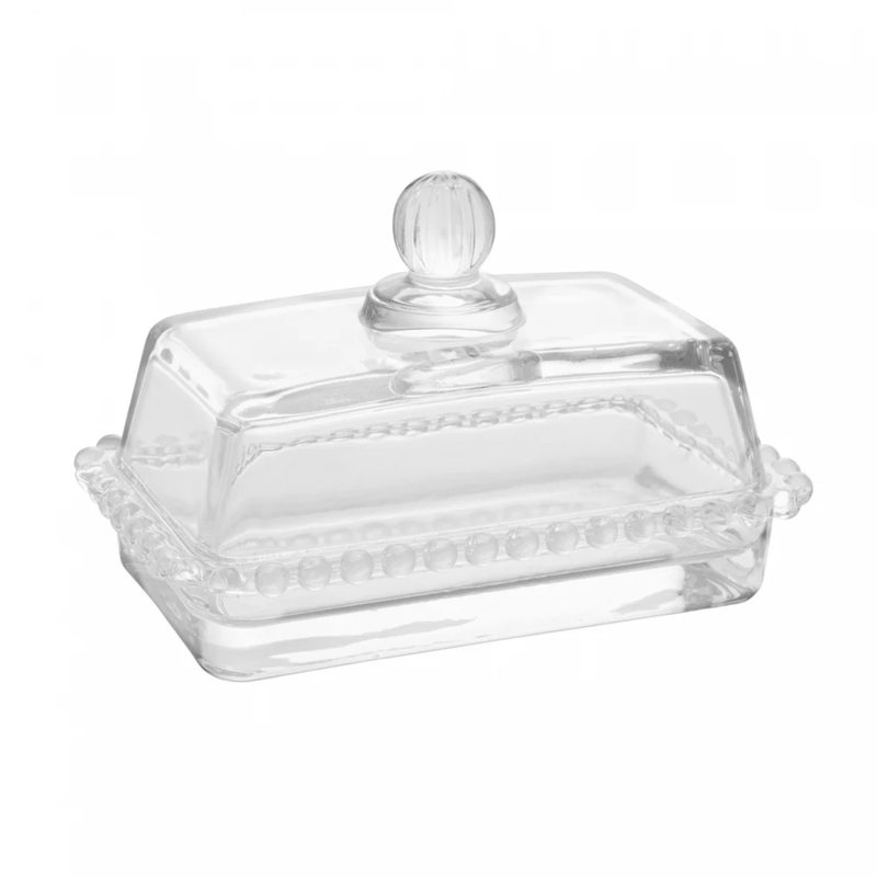 Manteigueira Cristal com Tampa Pearl 17cm x 10,5cm x 10cm - Wolff