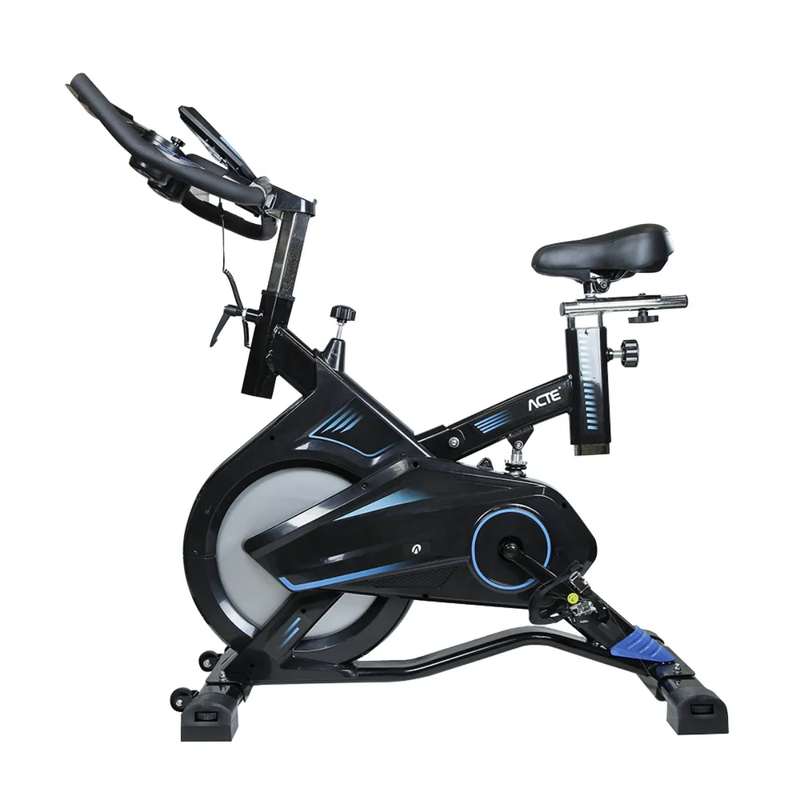Bicicleta Spinning E17, Preto e Azul - Acte