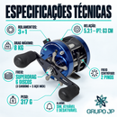Carretilha Caster EVO 400  3+1 Rolamentos 8kg Drag - Marine