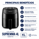 Fritadeira Air Fryer Supremma 4L Preta - Agratto