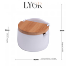 Saleiro Cerâmica com Tampa de Bambu e Colher Bianco - Lyor
