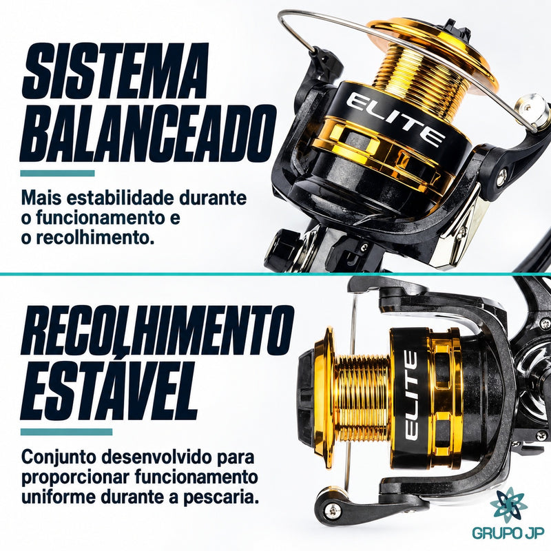 Molinete Elite Gold com 2+1 Rolamentos - Marine Sports