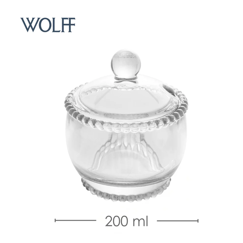 Açucareiro Cristal com Colher Pearl 200ml - Wolff