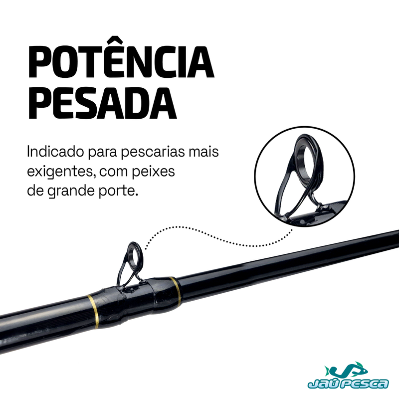 Kit Vara New Tamba Max 30-60lbs + Carretilha BlackTamba BT11 10+1 Rolamentos 8kg Drag - Maruri