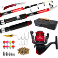 Kit de Pesca - Vara 20lbs + Molinete e Linha Jau Pesca + Acessórios + Maleta + Canivete - Completo