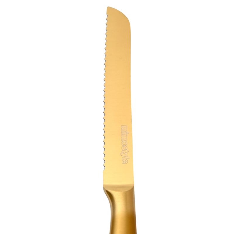 Faca Pão Inox Premium Gold 8 - Mimo Style