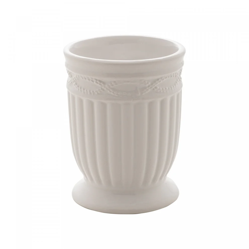 Conjunto Banheiro 3 Peças de Cerâmica Greece Branco e Prata - Lyor