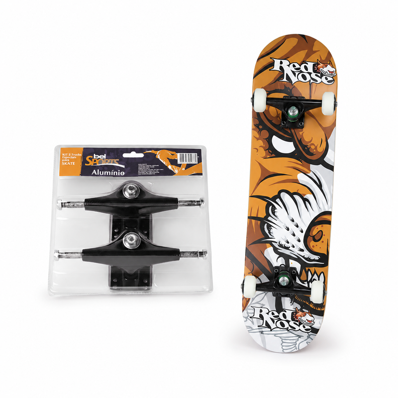 Kit Skate Pro Red Nose  + 2 Trucks em Alumínio - Bel Sports